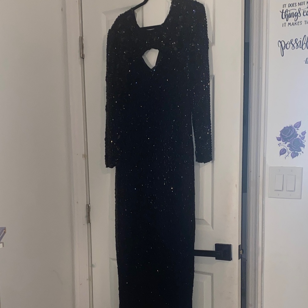 Vintage Night Vogue  Elegant Black Evening Dress